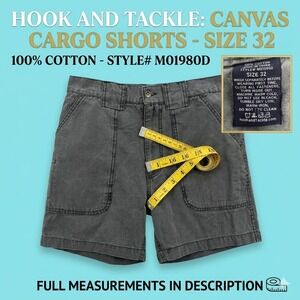Hook & Tackle Heavyweight Canvas Cargo Shorts - Size 32